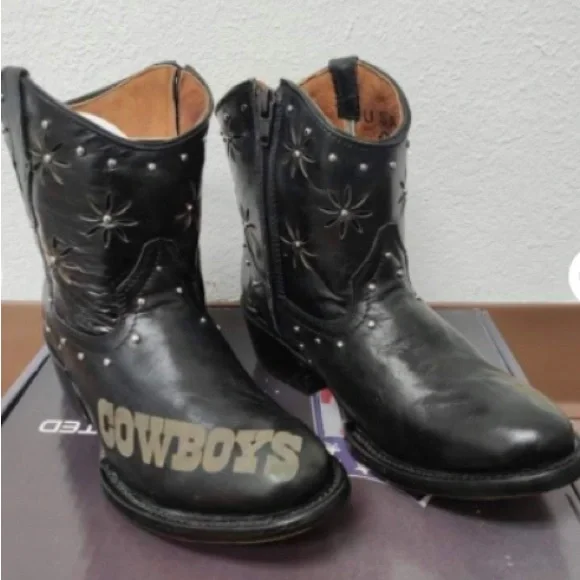 WOMENS DALLAS COWBOY LEATHER BOOTS, SIZE 6.5 - Picture 1 of 4